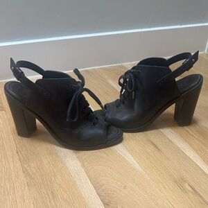 Rag & Bone Black Leather Heeled Sandals